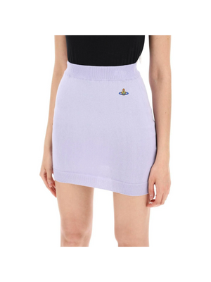 Lavender Embroidered Orb Cotton Bea Mini Skirt VIVIENNE WESTWOOD JOHN JULIA.