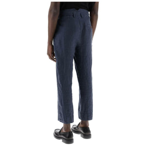 Navy Dyed Linen Cropped Cruise Pants VIVIENNE WESTWOOD JOHN JULIA.