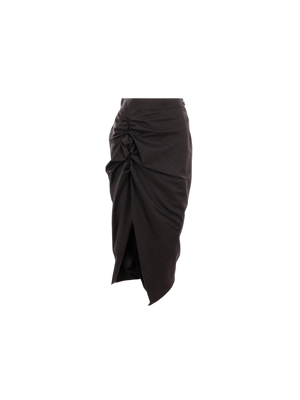 VIVIENNE WESTWOOD-Panther Wool Draped Skirt-JOHN JULIA