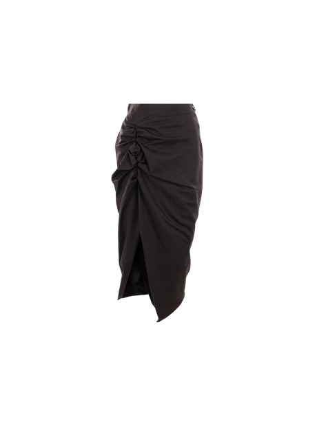 VIVIENNE WESTWOOD-Panther Wool Draped Skirt-JOHN JULIA