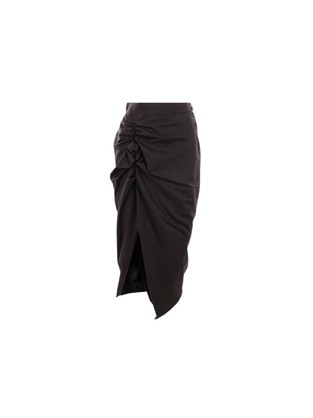 VIVIENNE WESTWOOD-Panther Wool Draped Skirt-JOHN JULIA