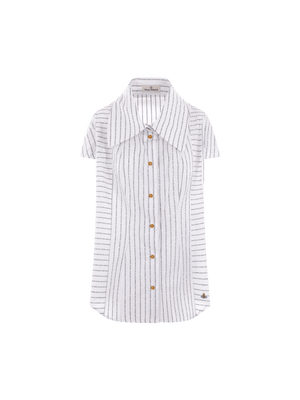 Printed Poplin Short-sleeved Shirt-VIVIENNE WESTWOOD-JOHN JULIA