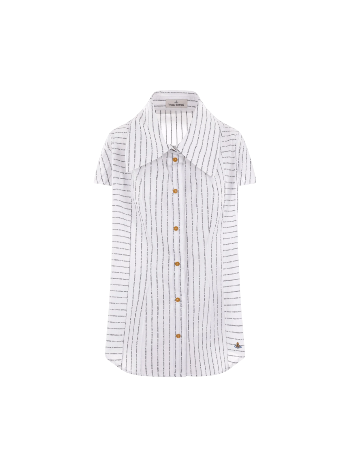 Printed Poplin Short-sleeved Shirt-VIVIENNE WESTWOOD-JOHN JULIA