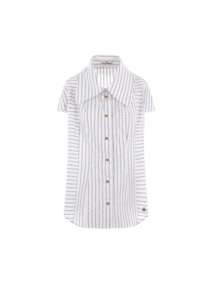 Printed Poplin Short-sleeved Shirt-VIVIENNE WESTWOOD-JOHN JULIA