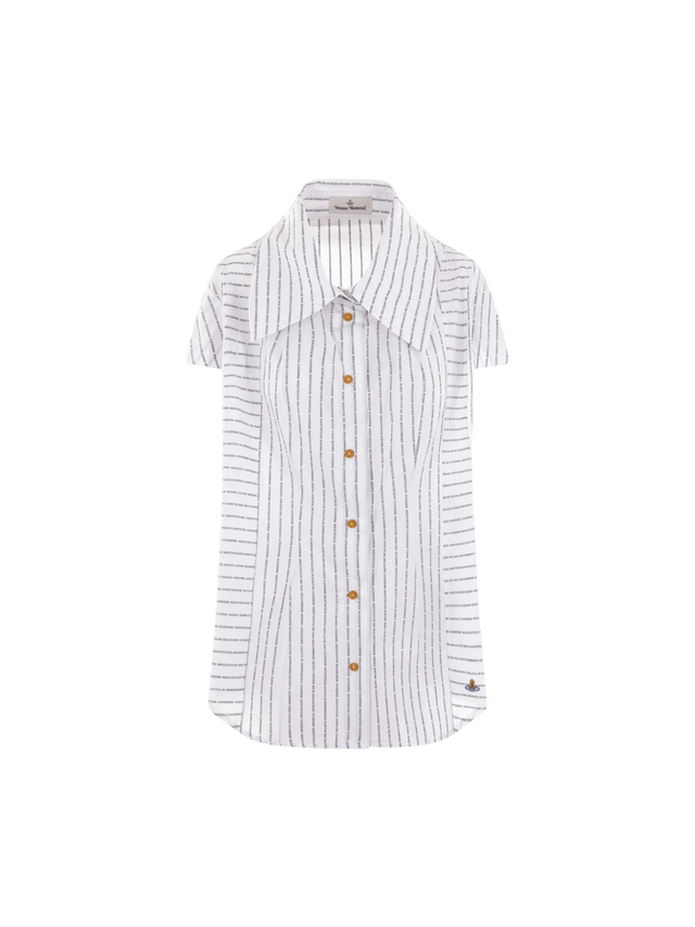 Printed Poplin Short-sleeved Shirt-VIVIENNE WESTWOOD-JOHN JULIA