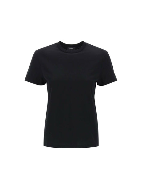 Black Cotton Boxy Crewneck T-Shirt WARDROBE.NYC JOHN JULIA.