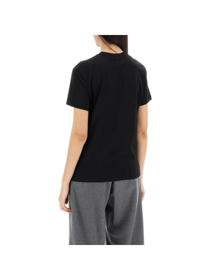 Black Cotton Boxy Crewneck T-Shirt WARDROBE.NYC JOHN JULIA.