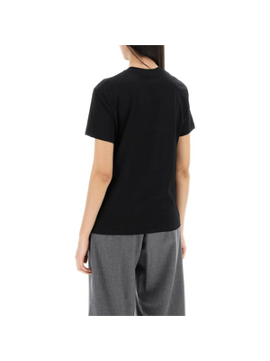 Black Cotton Boxy Crewneck T-Shirt WARDROBE.NYC JOHN JULIA.