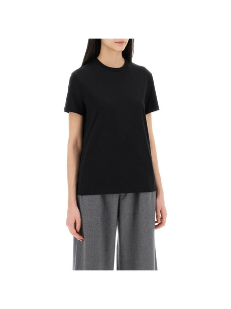 Black Cotton Boxy Crewneck T-Shirt WARDROBE.NYC JOHN JULIA.