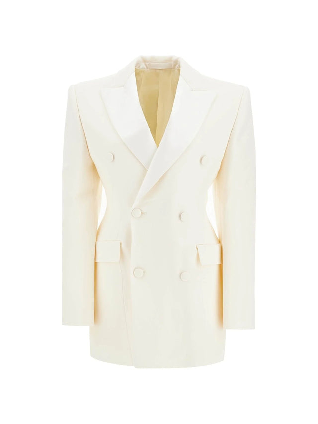 Double-Breasted Wool Blazer Dress-WARDROBE.NYC-JOHN JULIA