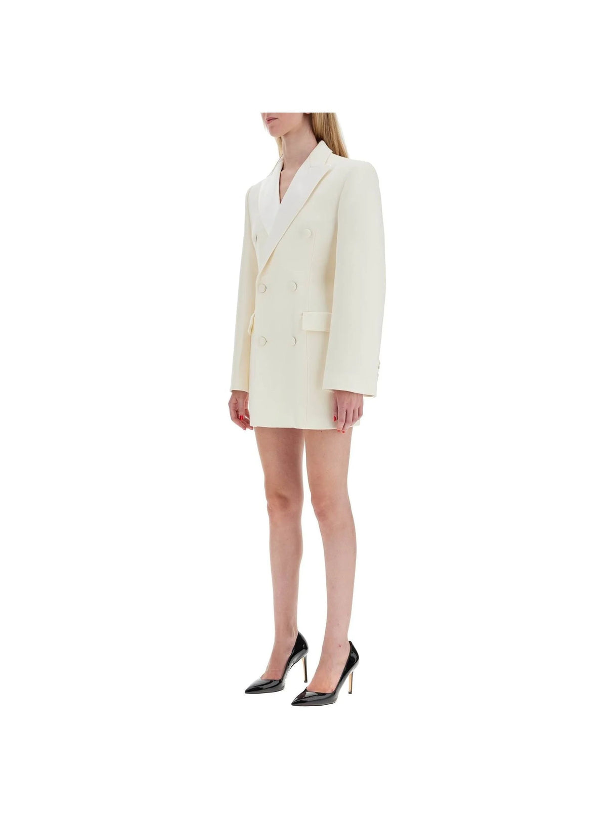 Double-Breasted Wool Blazer Dress-WARDROBE.NYC-JOHN JULIA