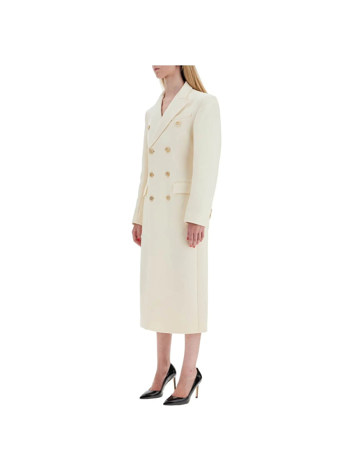 Double-Breasted Wool Maxi Coat-WARDROBE.NYC-JOHN JULIA