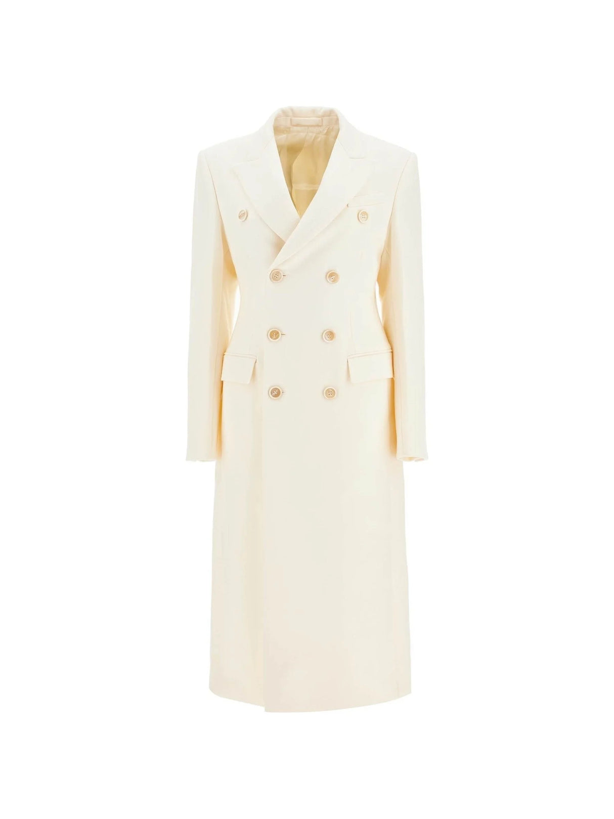 Double-Breasted Wool Maxi Coat-WARDROBE.NYC-JOHN JULIA