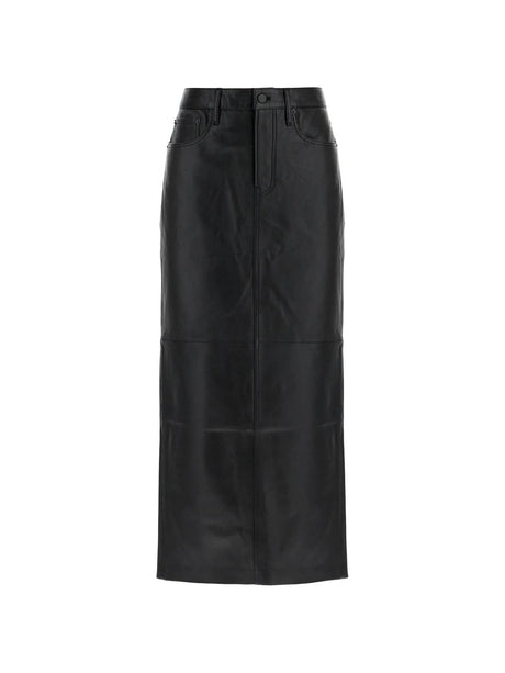 Column Leather Skirt-WARDROBE.NYC-JOHN JULIA