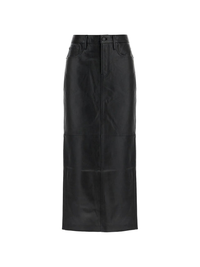 Column Leather Skirt-WARDROBE.NYC-JOHN JULIA