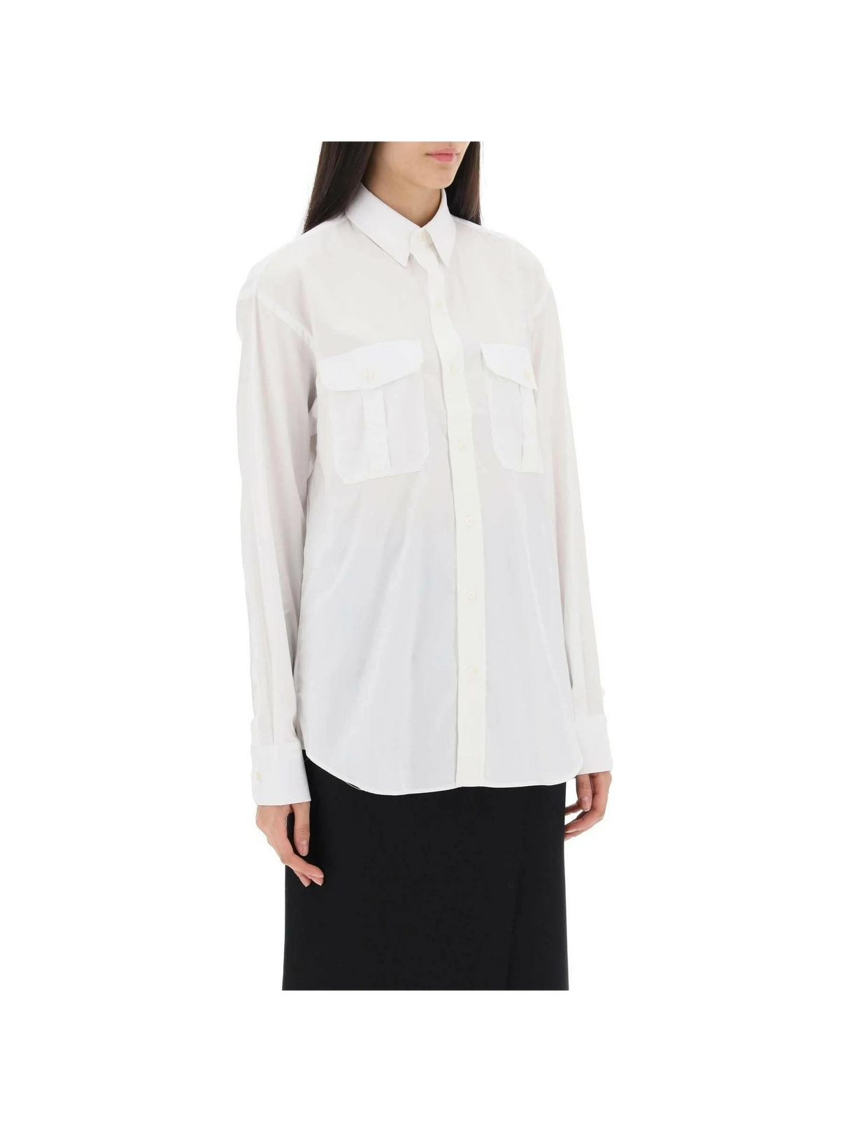 Maxi Shirt In Cotton Batista WARDROBE.NYC JOHN JULIA.