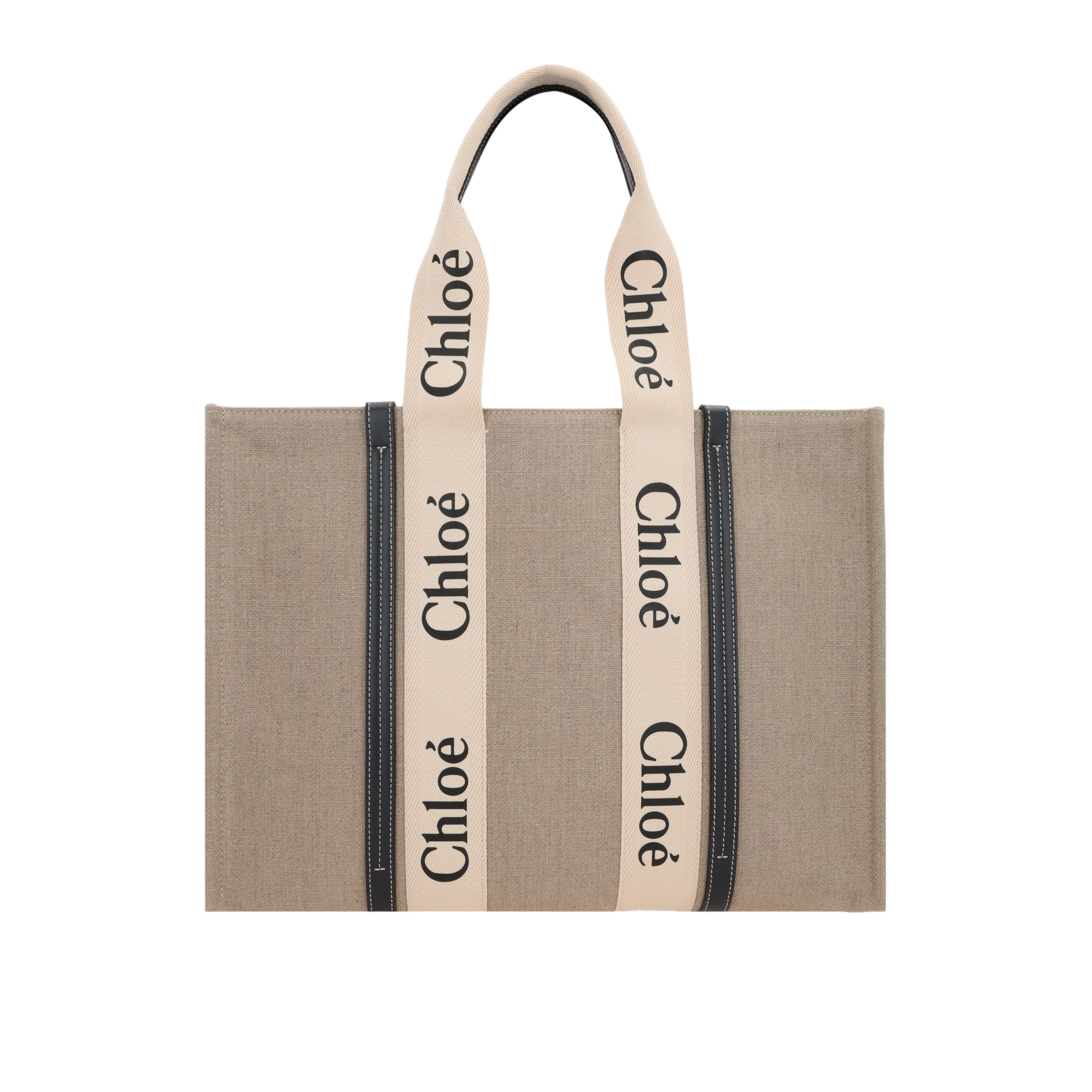 Woody Large Canvas Tote Bag-CHLOÉ-JOHN JULIA