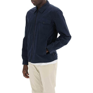 Melton Blue Garment-Dyed Cotton Overshirt WOOLRICH JOHN JULIA.