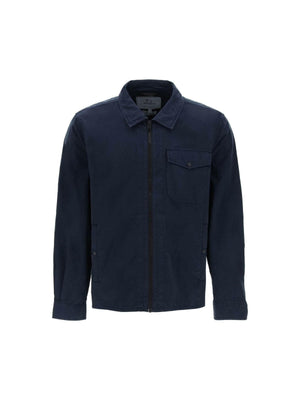 Melton Blue Garment-Dyed Cotton Overshirt WOOLRICH JOHN JULIA.