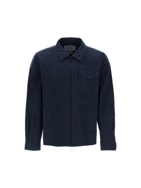 Melton Blue Garment-Dyed Cotton Overshirt WOOLRICH JOHN JULIA.