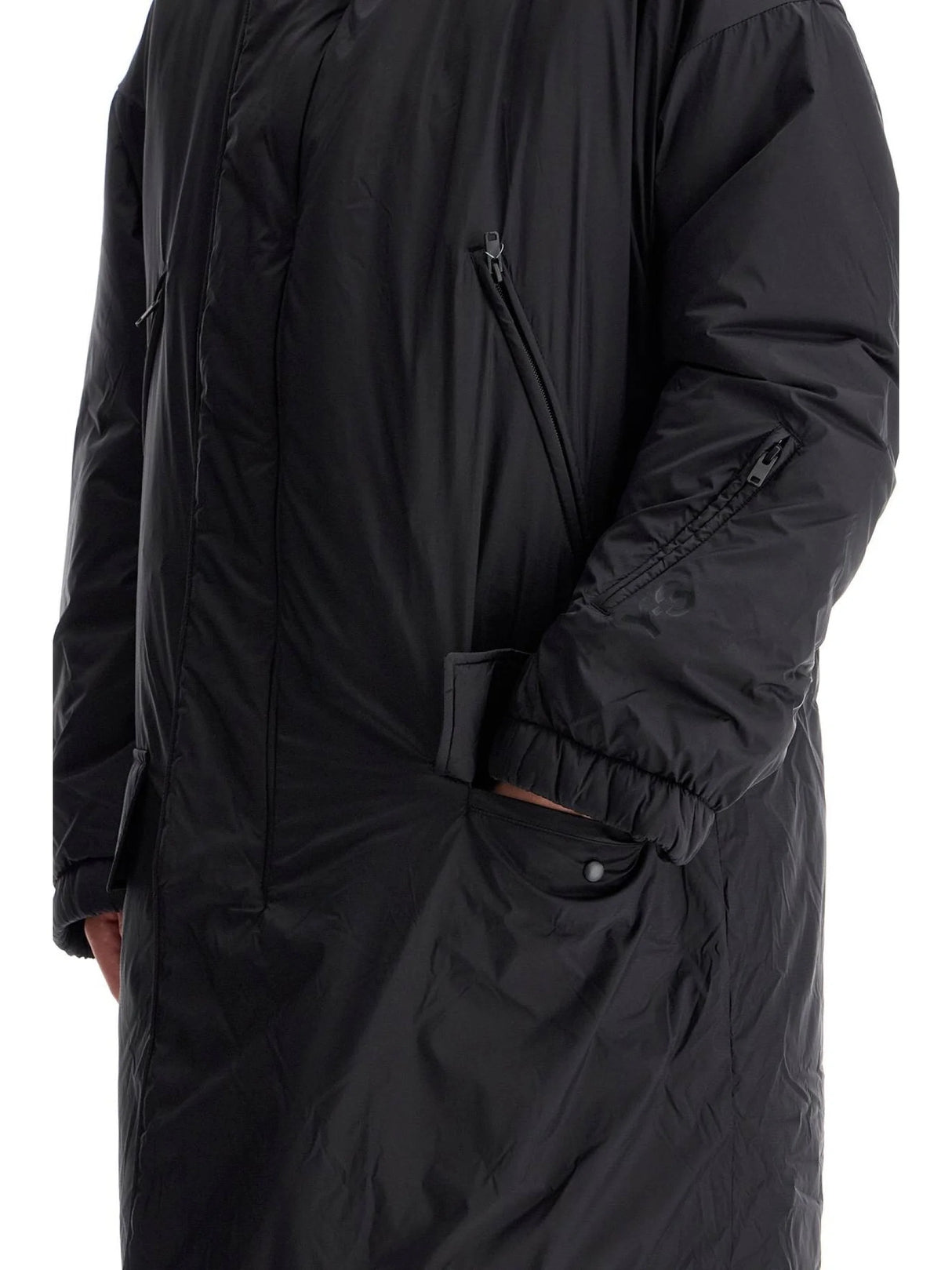 Long Padded Nylon Parka Coat