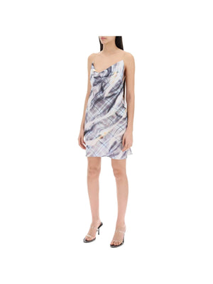 Abstract Print Satin Slip Dress - Women > Clothing > Dresses > Mini