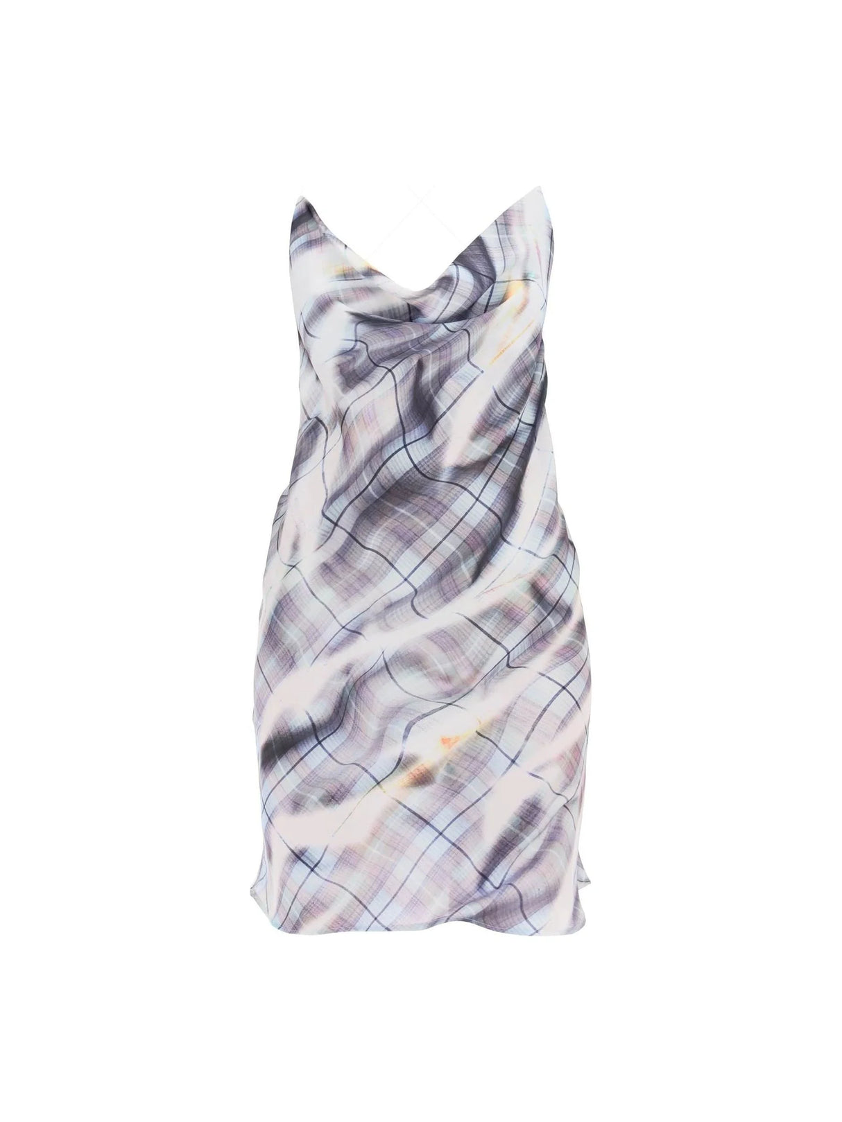 Abstract Print Satin Slip Dress - 32 - Women > Clothing > Dresses > Mini