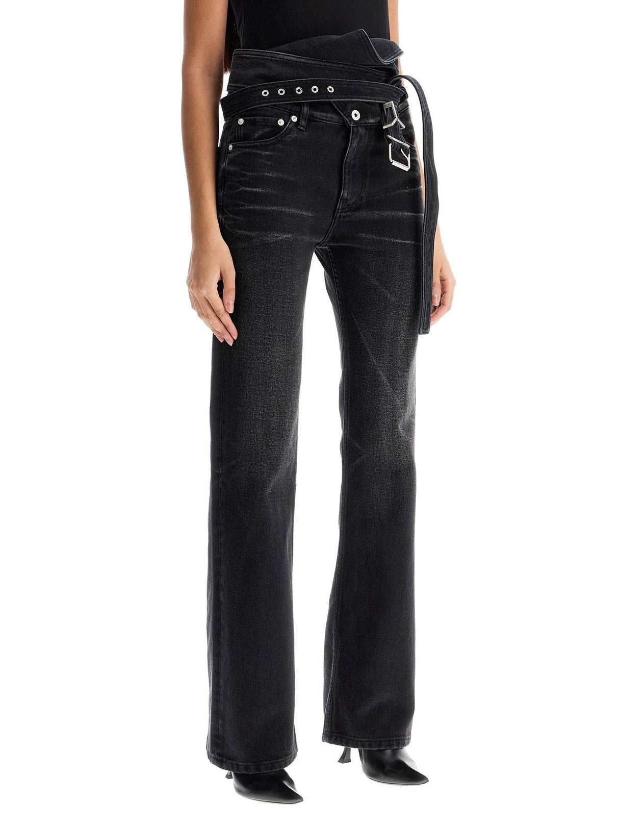 Bootcut Jeans With Criss-cross