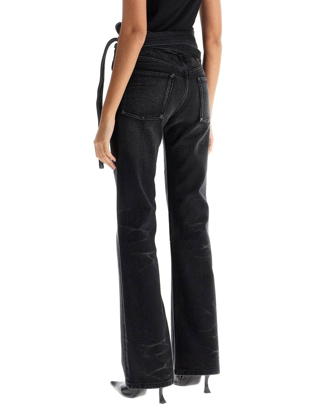 Bootcut Jeans With Criss-cross