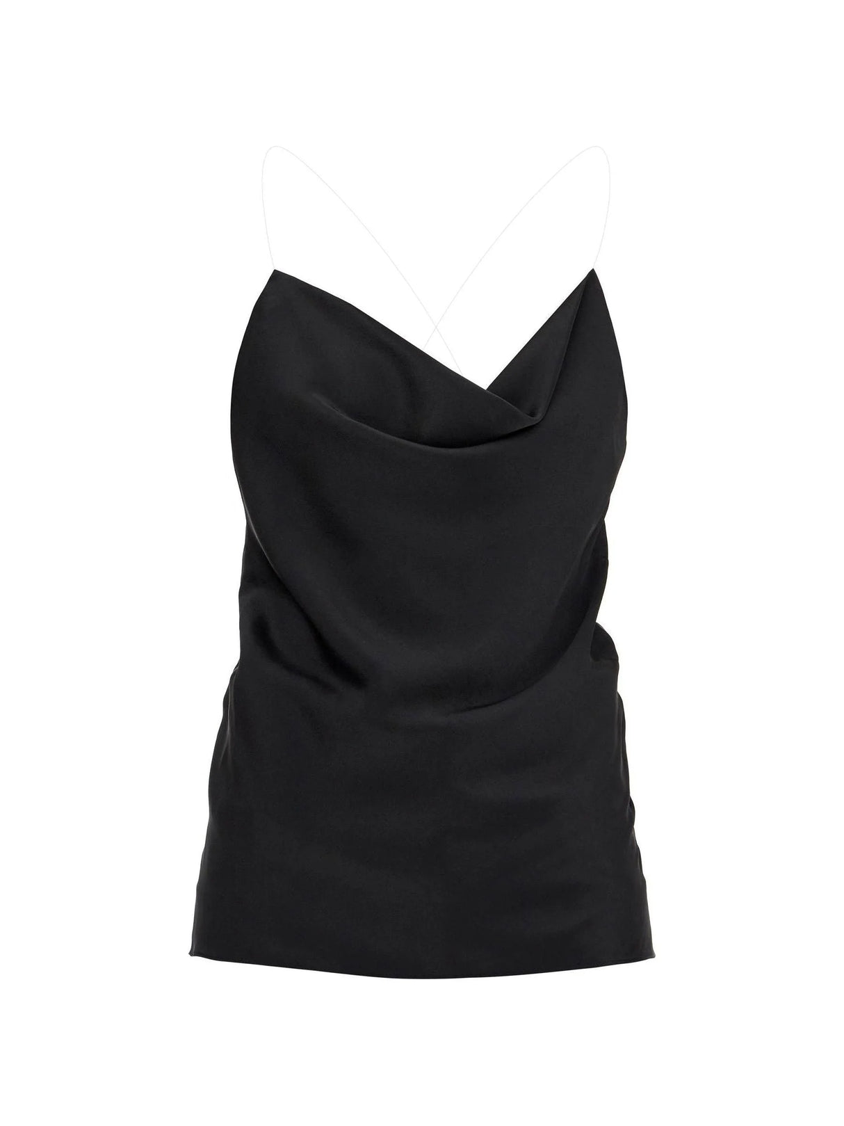 Draped Neckline Satin Top-Y/PROJECT-JOHN JULIA