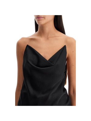 Draped Neckline Satin Top-Y/PROJECT-JOHN JULIA