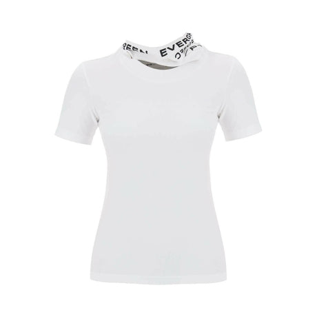 White Organic Cotton Triple Collar T-Shirt Y PROJECT JOHN JULIA.