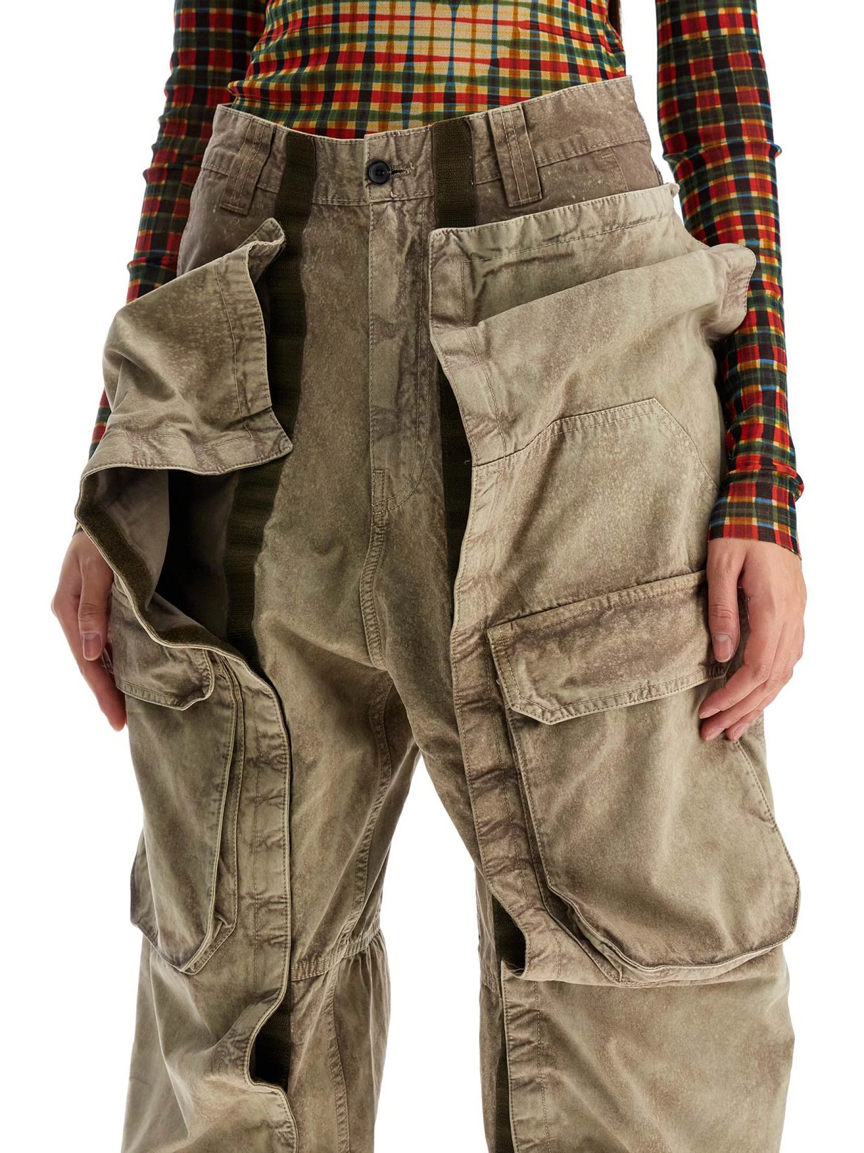 Velcro Cargo Pants With