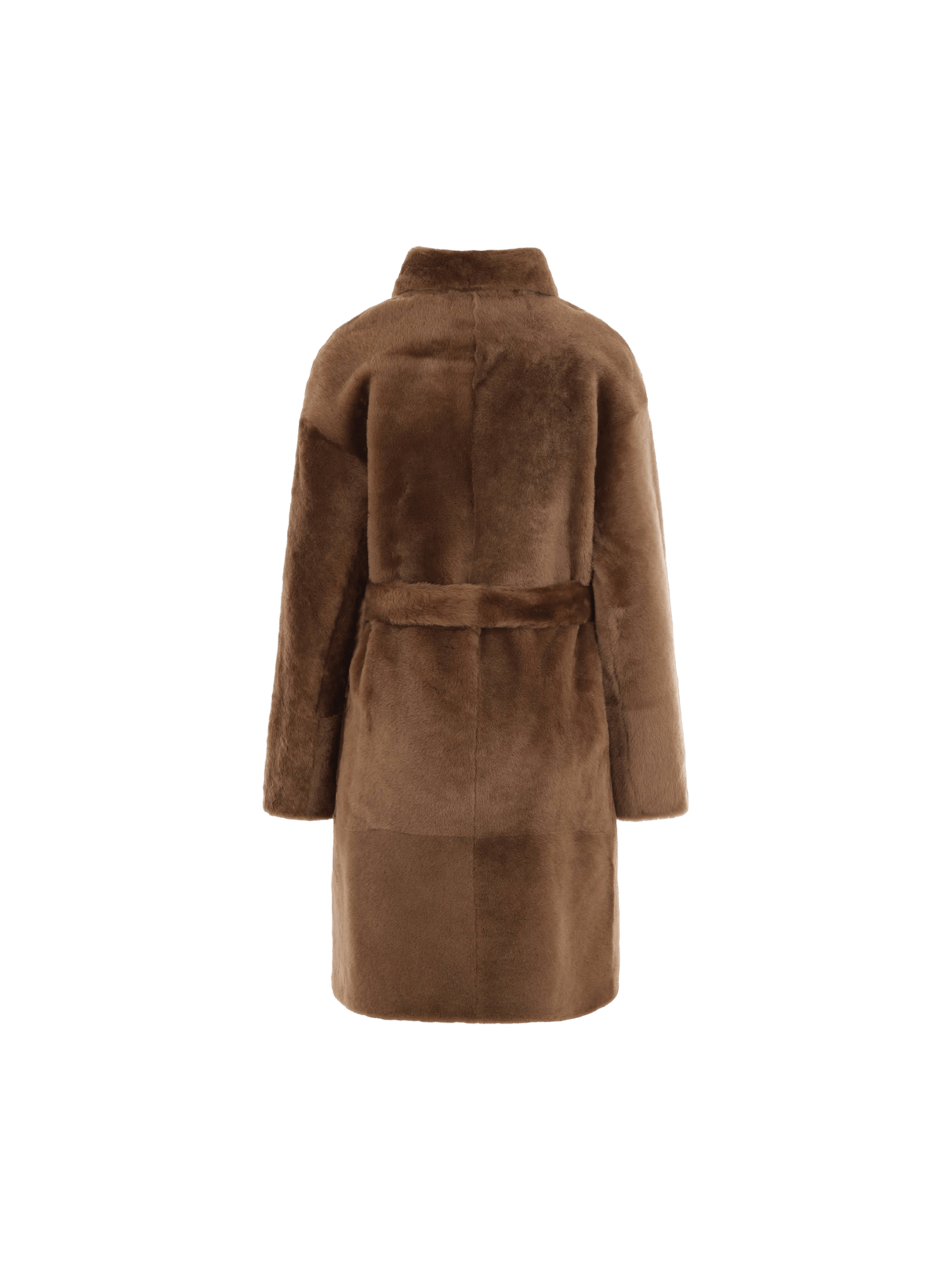 Belt-detailed Single-breasted Shearling Coat-YVES SALOMON-JOHN JULIA