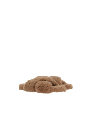 Curly Shearling Flat Sandals-YVES SALOMON-JOHN JULIA