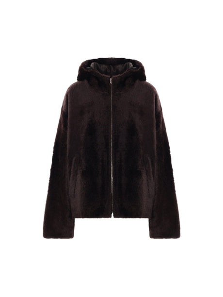 Shearling Coat With Hood-YVES SALOMON-JOHN JULIA