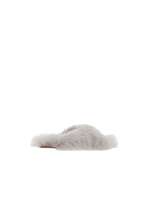 Shearling Flat Sandals-YVES SALOMON-JOHN JULIA