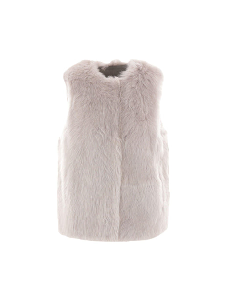 Shearling Vest With Snap Closure-YVES SALOMON-JOHN JULIA