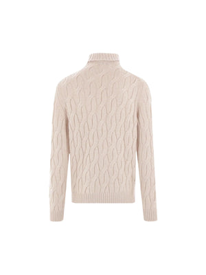 Wool Cable-knit Turtleneck-ZANONE-JOHN JULIA