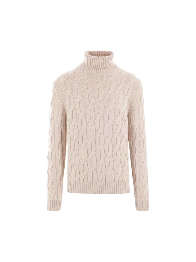 Wool Cable-knit Turtleneck-ZANONE-JOHN JULIA