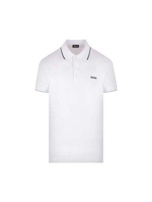 Embroidered Piquet Polo Shirt-Zegna-JOHN JULIA