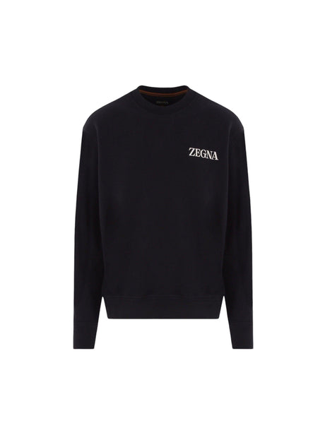 ZEGNA-Logo Printed Jersey Sweatshirt-JOHN JULIA