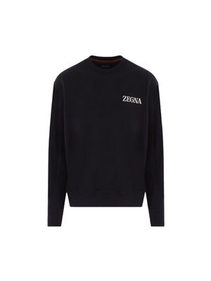 ZEGNA-Logo Printed Jersey Sweatshirt-JOHN JULIA