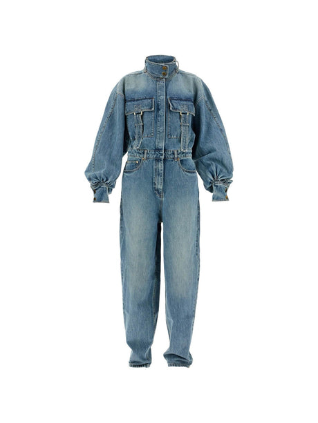 Denim Illustration Overall Jumpsuit