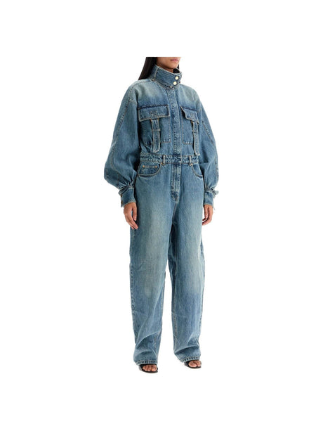 Denim Illustration Overall Jumpsuit