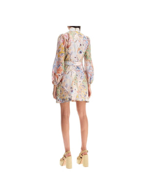 Diamond Floral Print Linen Mini Dress - Women > Clothing > Dresses > Mini