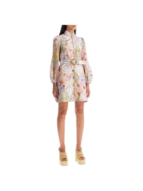 Diamond Floral Print Linen Mini Dress - Women > Clothing > Dresses > Mini