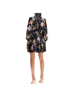 Eden Floral Silk Belted Shirt Dress - Women > Clothing > Dresses > Mini