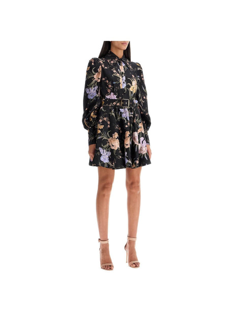 Eden Floral Silk Belted Shirt Dress - Women > Clothing > Dresses > Mini