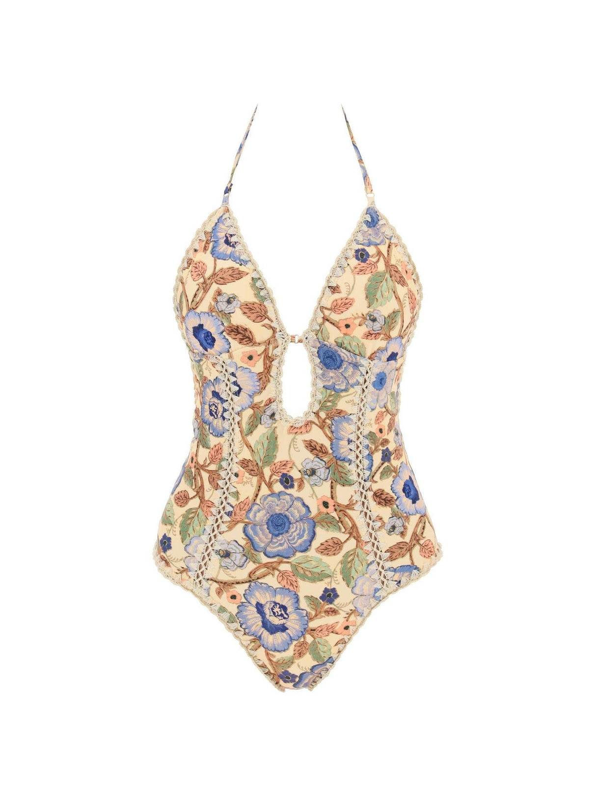 Floral Junie Crochet Edge One-Piece Swimsuit.